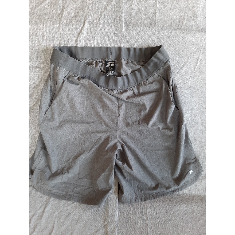Russell Men Large Pullover Stretch Waistband Sweat Short Recycled Polyester Gray